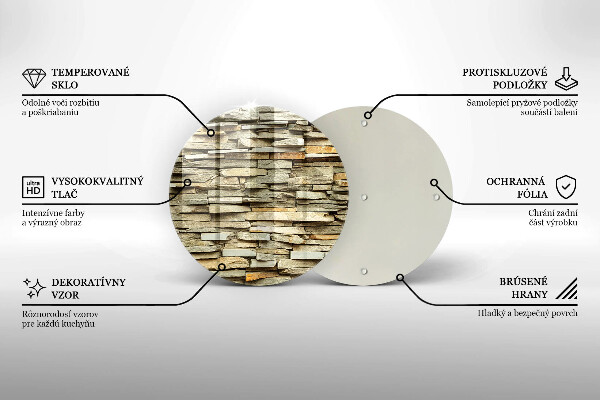 Chopping board glass Decorative stones