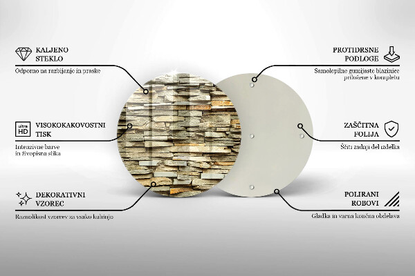 Chopping board glass Decorative stones