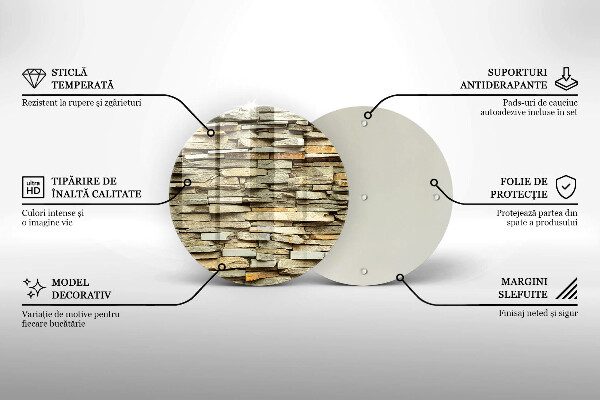 Chopping board glass Decorative stones
