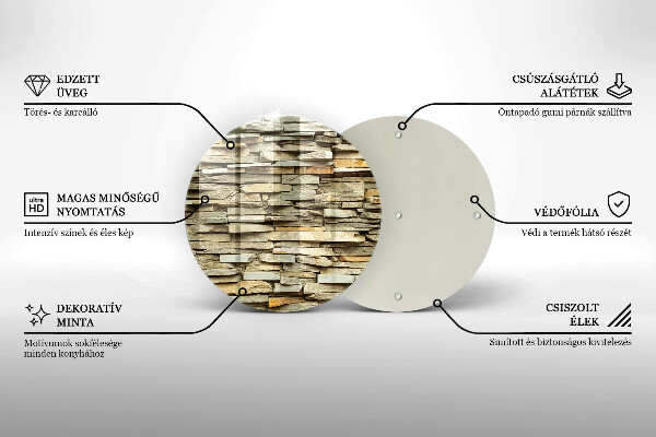 Chopping board glass Decorative stones