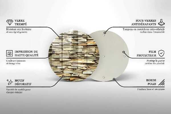 Chopping board glass Decorative stones