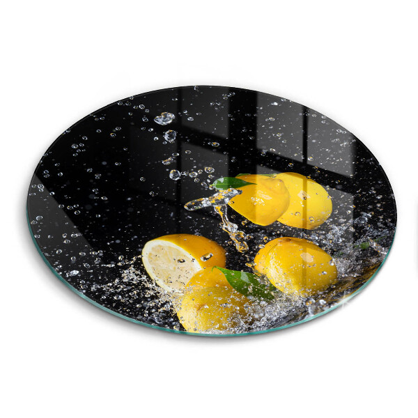 Chopping board glass Juicy lemon fruit