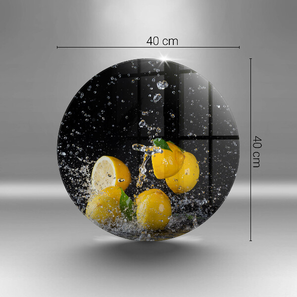 Chopping board glass Juicy lemon fruit