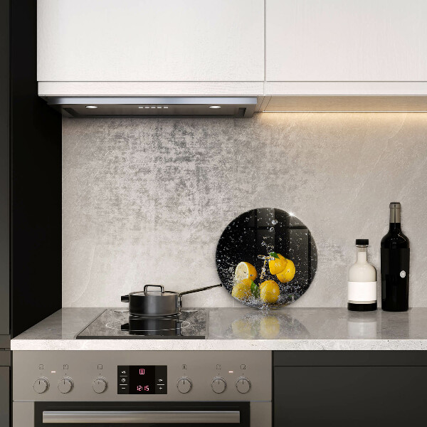 Chopping board glass Juicy lemon fruit
