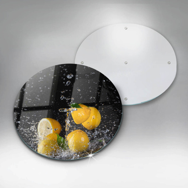 Chopping board glass Juicy lemon fruit