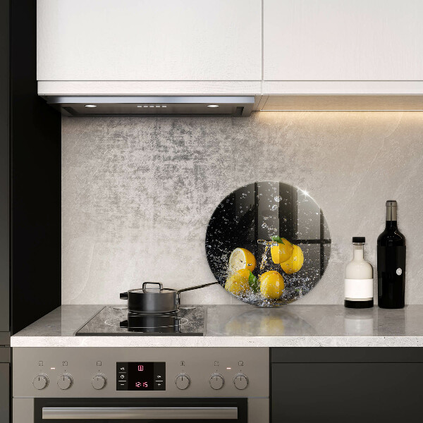 Chopping board glass Juicy lemon fruit