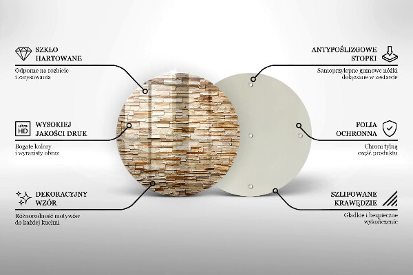 Chopping board glass Decorative texture stones