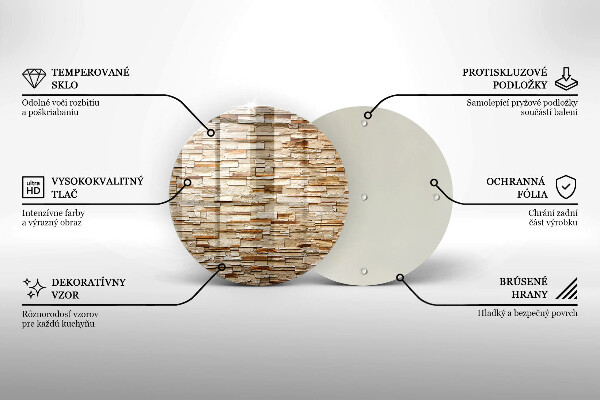 Chopping board glass Decorative texture stones