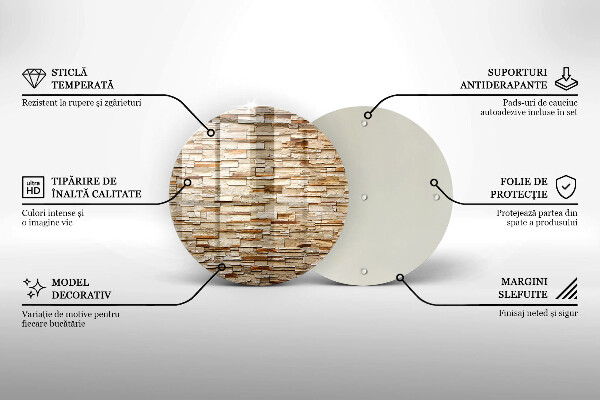 Chopping board glass Decorative texture stones