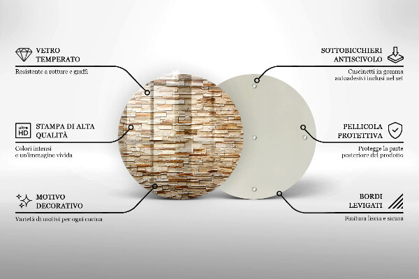Chopping board glass Decorative texture stones