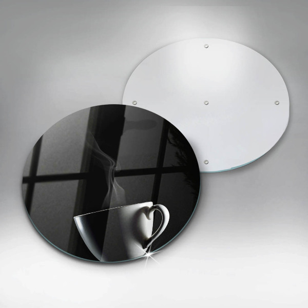 Chopping board glass A cup of tea