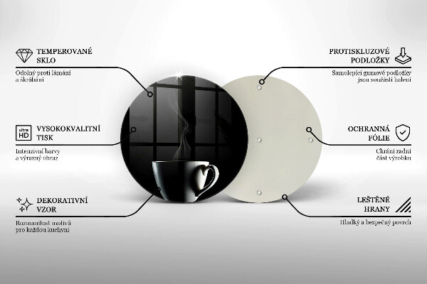 Chopping board glass A cup of tea