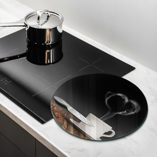 Chopping board glass Coffee cup heart