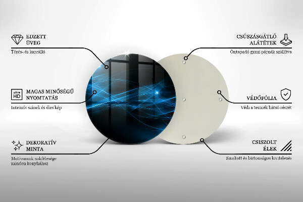 Chopping board glass Blue smoke abstraction