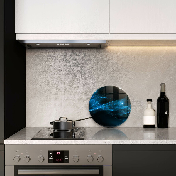 Chopping board glass Blue smoke abstraction