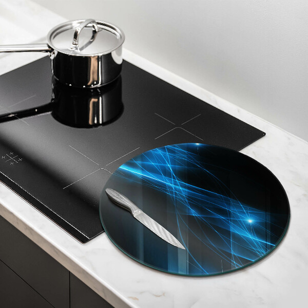 Chopping board glass Blue smoke abstraction
