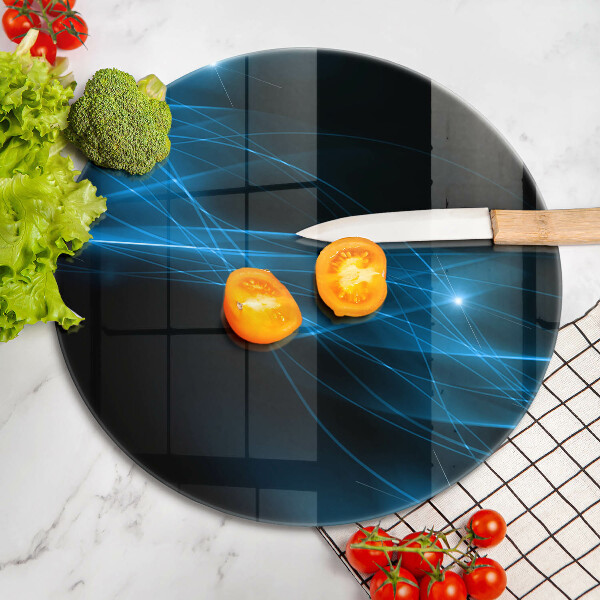 Chopping board glass Blue smoke abstraction