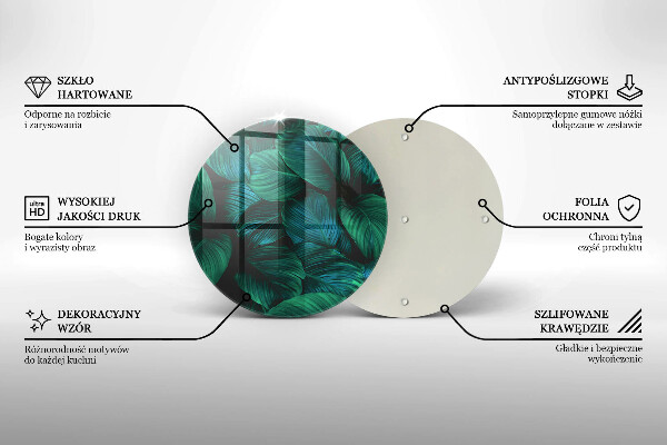 Chopping board glass Jungle leaves