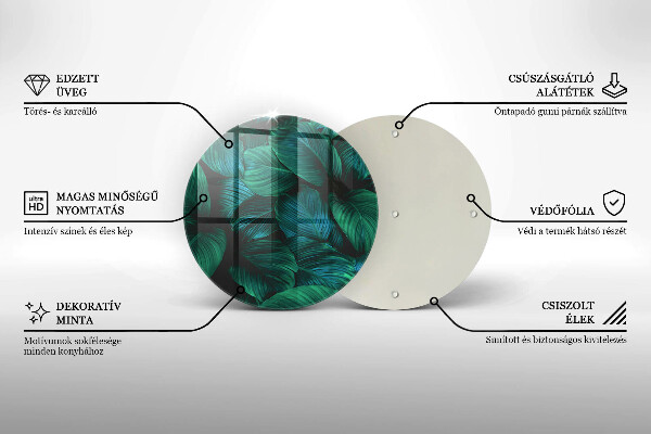 Chopping board glass Jungle leaves