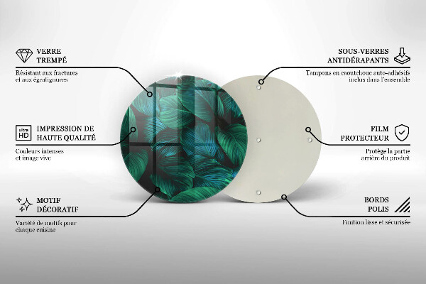 Chopping board glass Jungle leaves