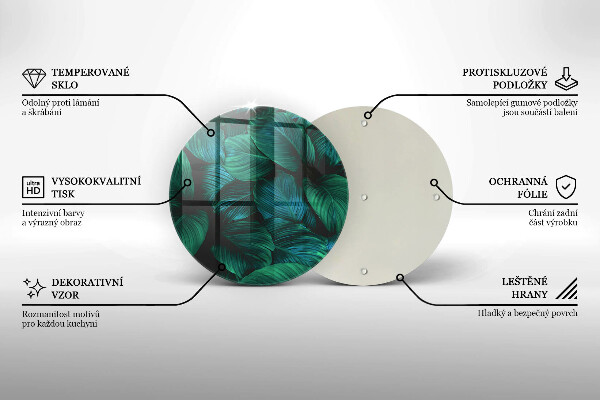 Chopping board glass Jungle leaves