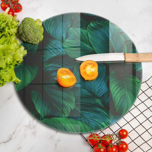 Chopping board glass Jungle leaves