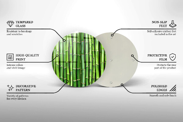 Chopping board glass Nature bamboo