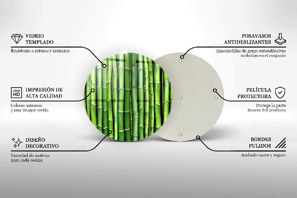 Chopping board glass Nature bamboo