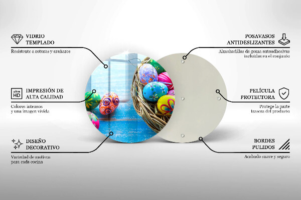 Glass cutting board Easter eggs