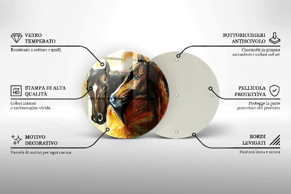 Chopping board Animals horses