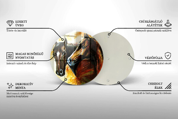 Chopping board Animals horses