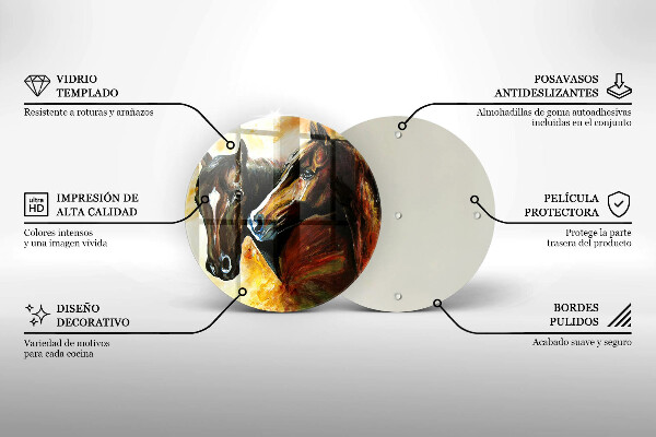 Chopping board Animals horses