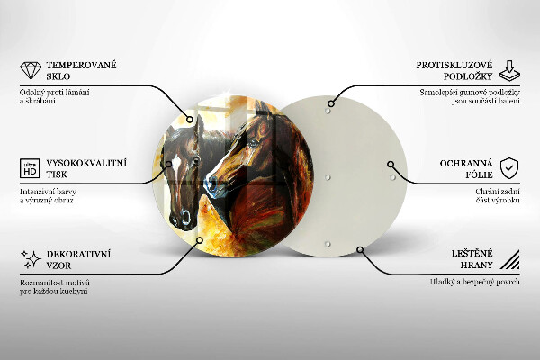 Chopping board Animals horses