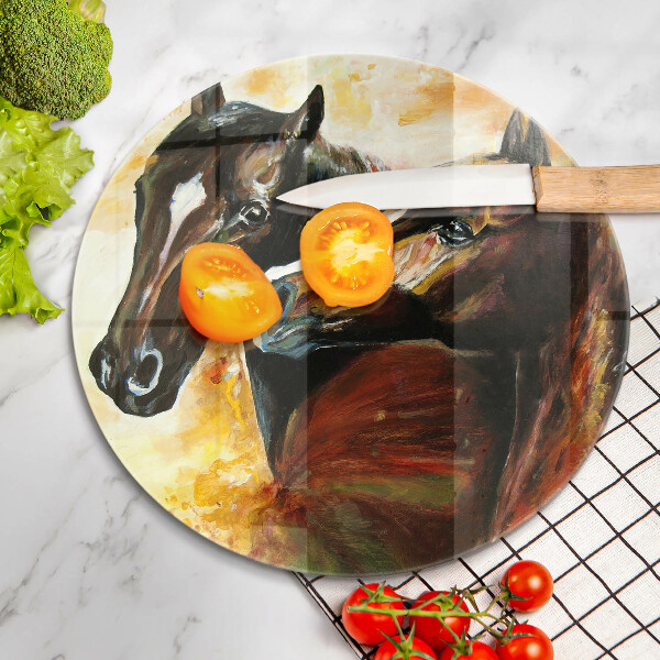 Chopping board Animals horses