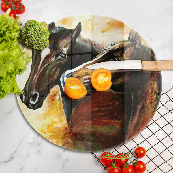 Chopping board Animals horses