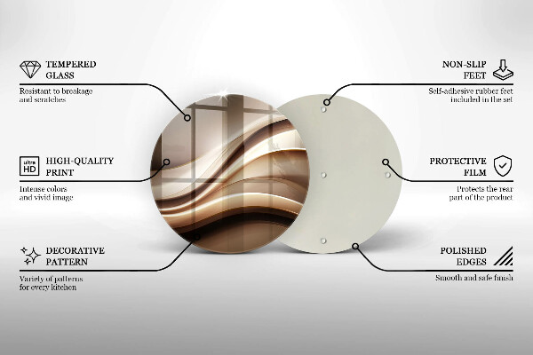 Chopping board glass Abstraction mild lines