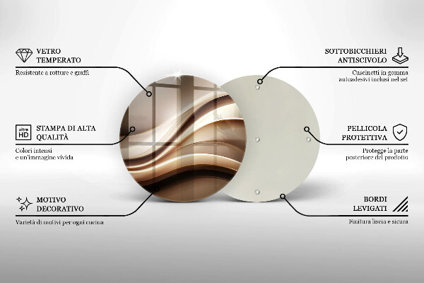 Chopping board glass Abstraction mild lines
