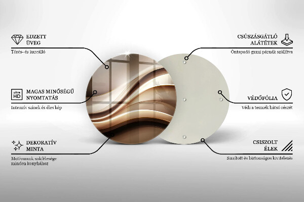 Chopping board glass Abstraction mild lines