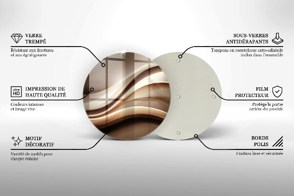 Chopping board glass Abstraction mild lines