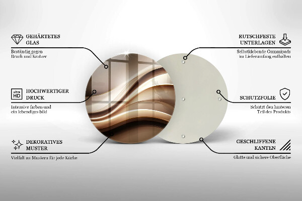 Chopping board glass Abstraction mild lines