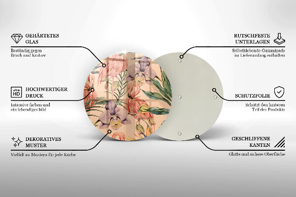 Chopping board Flaminga illustration