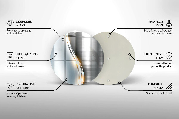 Chopping board glass Metal art