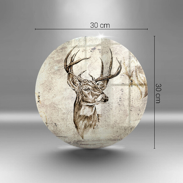 Chopping board glass Illustration deer animal