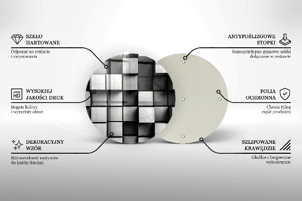 Chopping board glass 3D square abstraction