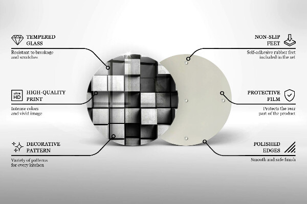 Chopping board glass 3D square abstraction