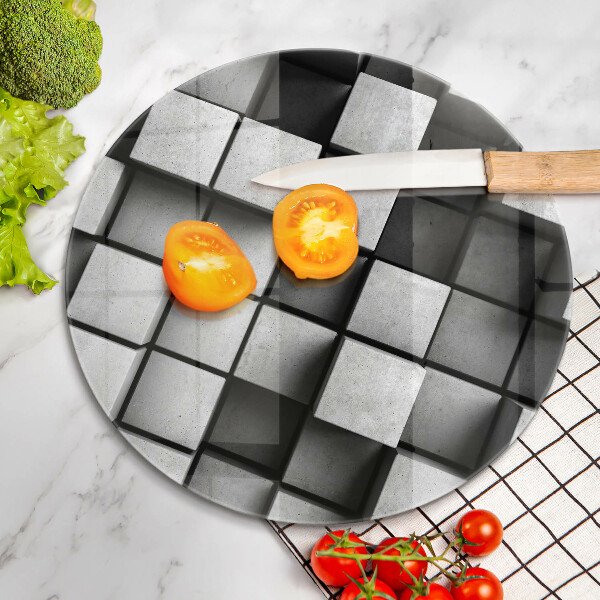 Chopping board glass 3D square abstraction