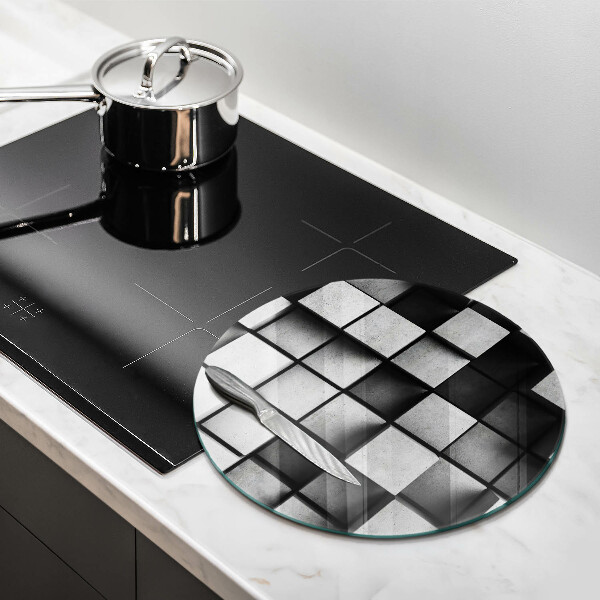 Chopping board glass 3D square abstraction