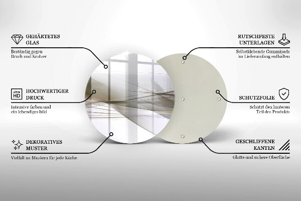 Chopping board glass Abstraction Design lines