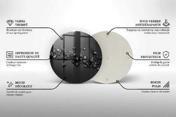 Chopping board glass 3D shapes abstraction