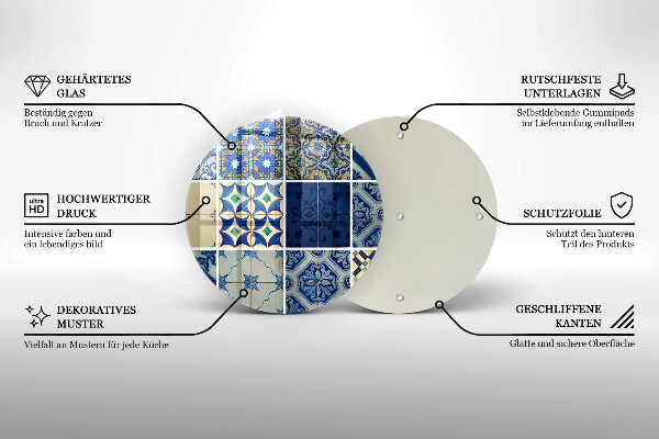 Chopping board glass Decorative tiles